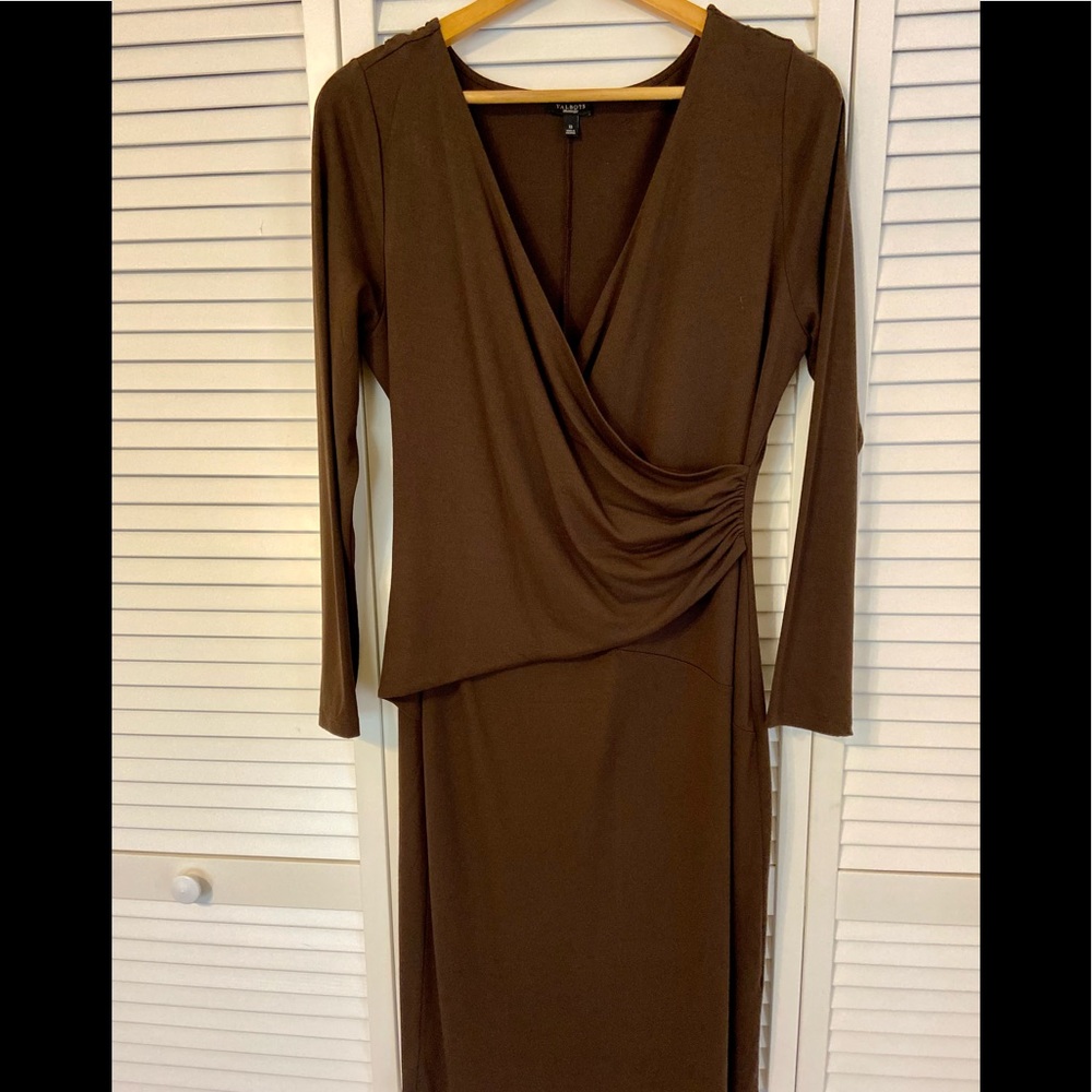Talbots Dress Brown Long Sleeve Size 12